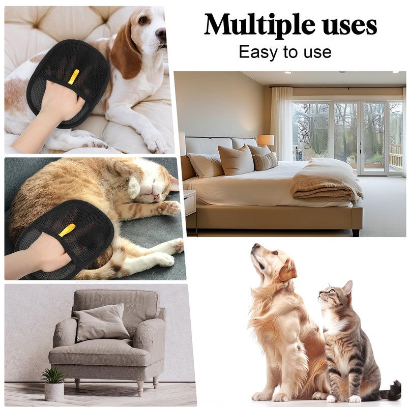 Kifmurase 2Pcs Pet Hair Removal Glove, Electrostatic Pet Hair Removal