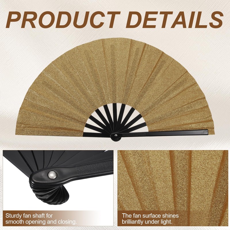 YELARXI Large Folding Fans for Line Dancing, Foldable Decorative Handheld