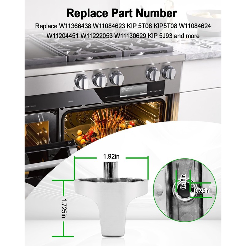 4Pcs Stove Knobs W11366438 Fit for Whirlpool Gas Ranges WCG55US6HS00