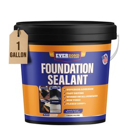 Foundation Sealant - Long Lasting Protection for Cracks, Leaks, Seams, and Gaps - Easy Application for Concrete, Basements, Masonry, Garages - 100% Waterproof Sealer, Black 1 Gallon