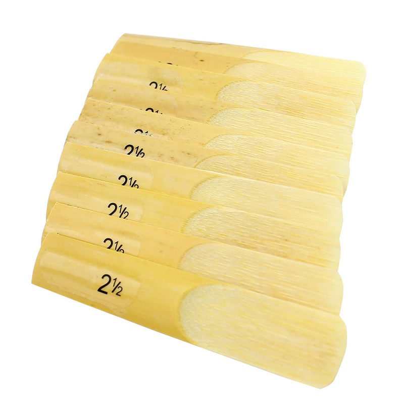 LADE 10Pcs Bamboo Reeds Strength 2.5 for Alto bB Sax