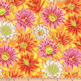 Kaffe Fassett Collective for FreeSpirit Cactus Flower Yellow, Fabric by the Yard