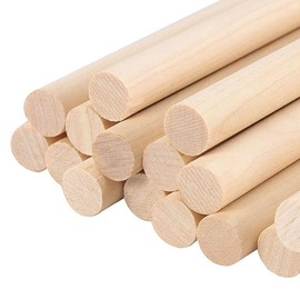 ALBO 1/2" x 12" Wooden Dowel Rods Set - 25 Pack Birch Natural Thin Craft Rods Joinery Hangers Hardwood Smooth Finish Universal Size Crafts Furniture DIY Projects Bulk Professional