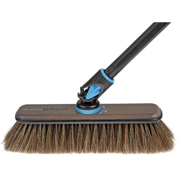 Nessentials Swiss UX Move Broom Smokey Full Horse Hair with 5 Piece Aluminum Handle