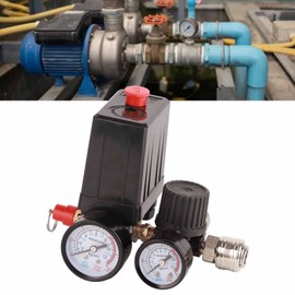 Air Compressor Pressure Control Switch, Pressure Control Shift Valve Distribution Regulator, 1/4" 4 Hole Regulator Valve 90-120 PSI 220V for Fast Pressure Reduction