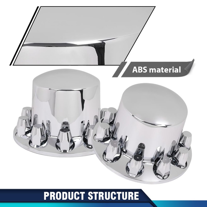 PIT66 Chrome Rear Wheel Axle Hub Cover Kit Semi ABS