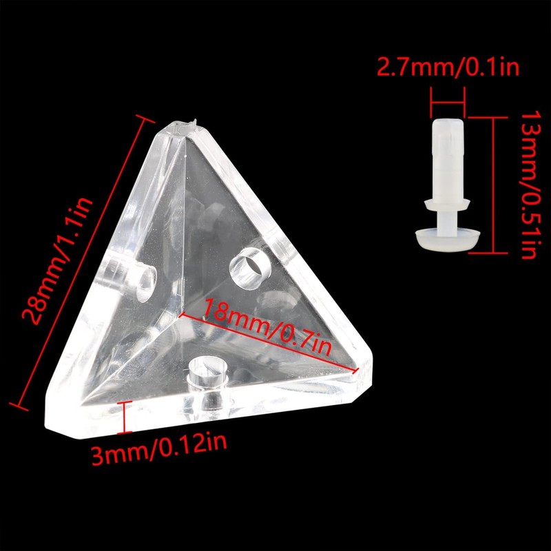 Erpmlyo 12 Piece Acrylic Corner Brackets with Semi-Transparent Screws, Clear