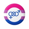 Choose Love Pride Bisexual Bi Flag Design Support Badge 1in