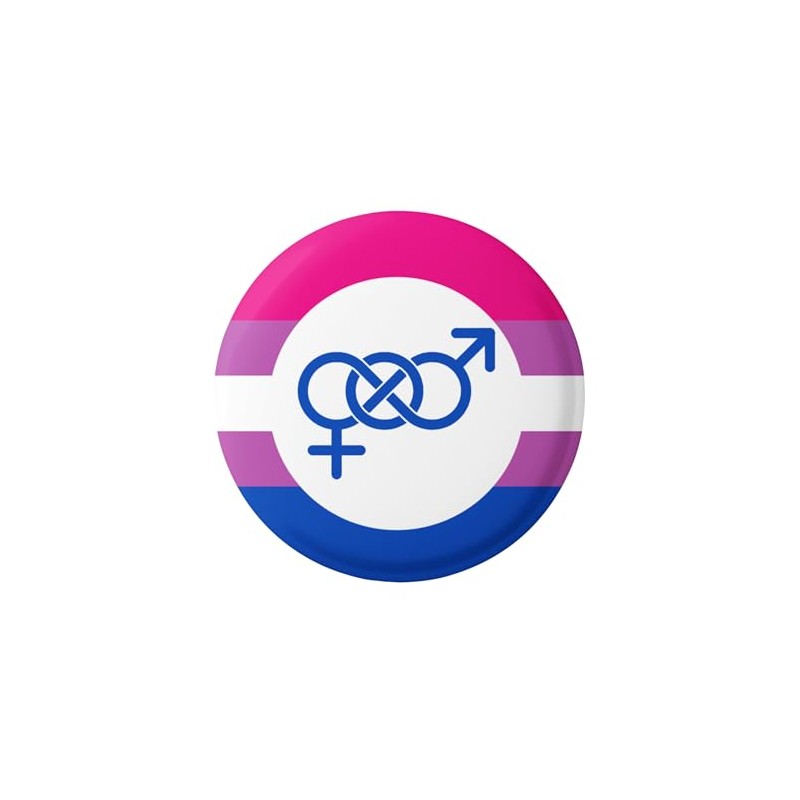 Choose Love Pride Bisexual Bi Flag Design Support Badge 1in