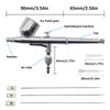 Professional Dual-Action Airbrush Kit, 0.2/0.3/0.5mm Nozzles, Gravity Feed Spray Gun