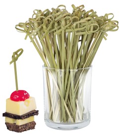100 PCS Bamboo Cocktail Picks, Toothpicks for Appetizers, Bamboo Skewers, Cocktail Sticks Wooden, for Drinks Canapes Appetizers Party Supplies(12cm/4.7inch)