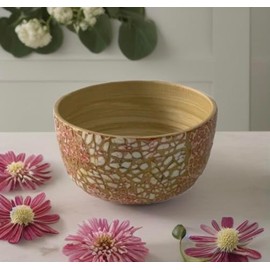 Set of 3 Handmade Bamboo Bowls with Spoon Set - Eggshell Inlaid, Home Decor, Rice Bowls, Dried Food Bowls, Pasta Bowls, Serving Bowls, Salad Bowls, Multi-Option Bowls