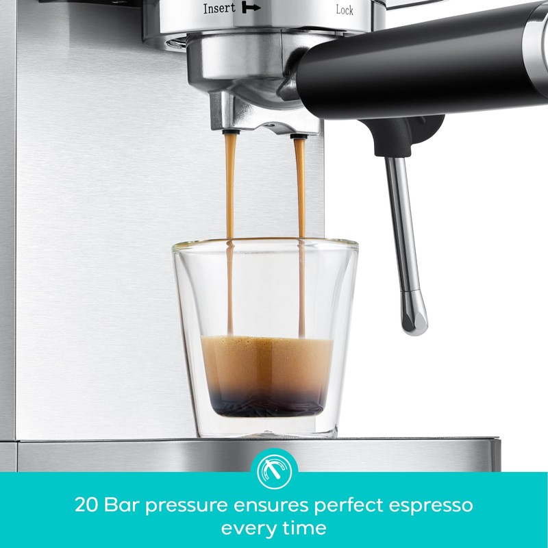 CASABREWS 3700 Essential Espresso Machine 20 Bar, Stainless Steel Cappuccino