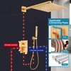 SGUVK Brushed Gold Shower Faucet Set, Bathroom Rainfall Shower System