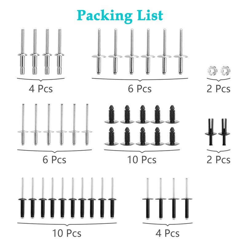 10L0L Golf Cart Ezgo Rivet Kit 44 Pcs Complete Body