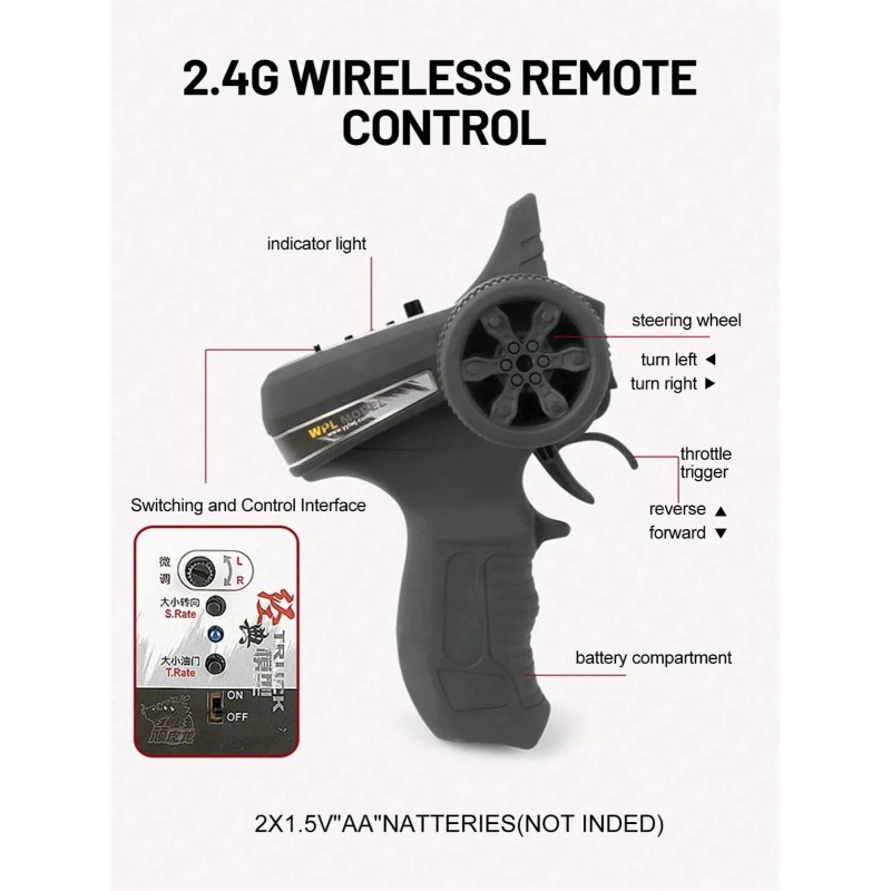 WPL 1:10 Scale RC Drift Car With 2.4GHz Proportional Throttle