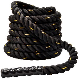 Fitvids Battle Rope 1.5Inch 2 Inch Diameter Poly Dacron 30 FT, 40 FT, 50 FT Length, Heavy Ropes for Home Gym and Workout