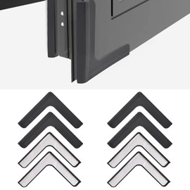 UFURMATE Window Corner Guards, 8Pcs L-Shaped Window Corners Protectors Self Adhesive Silicone Bumper Anti-Collision Table Corner Protectors for Protecting Window Furniture Edge (Black)