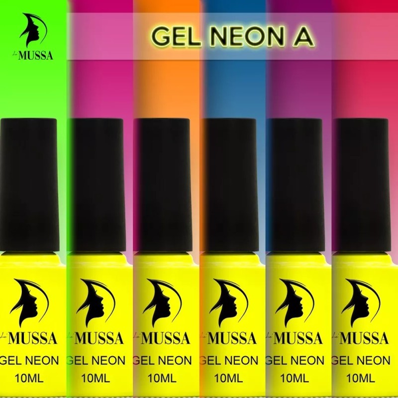 Lé Mussa Gel Semipermanente-esmalte Gama 6 Piezas-polish-neon