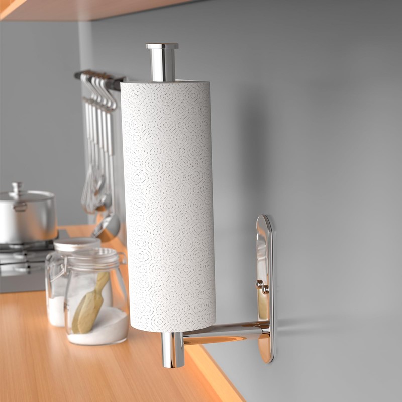 VAEHOLD Self Adhesive Paper Towel Holder Under Cabinet Mount, Wall