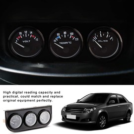 Suuonee Multiple Display, 52 mm Triple Display 3 in 1 Multimeter + Water Temperature Display + Oil Pressure Gauge with Sensor for Car Truck