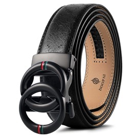 DOOPAI Ratchet Belts for Men, Designer Fashion Leather Belt with Sliding Long 28-36". Adjustable Trim to Fit with Gift Box