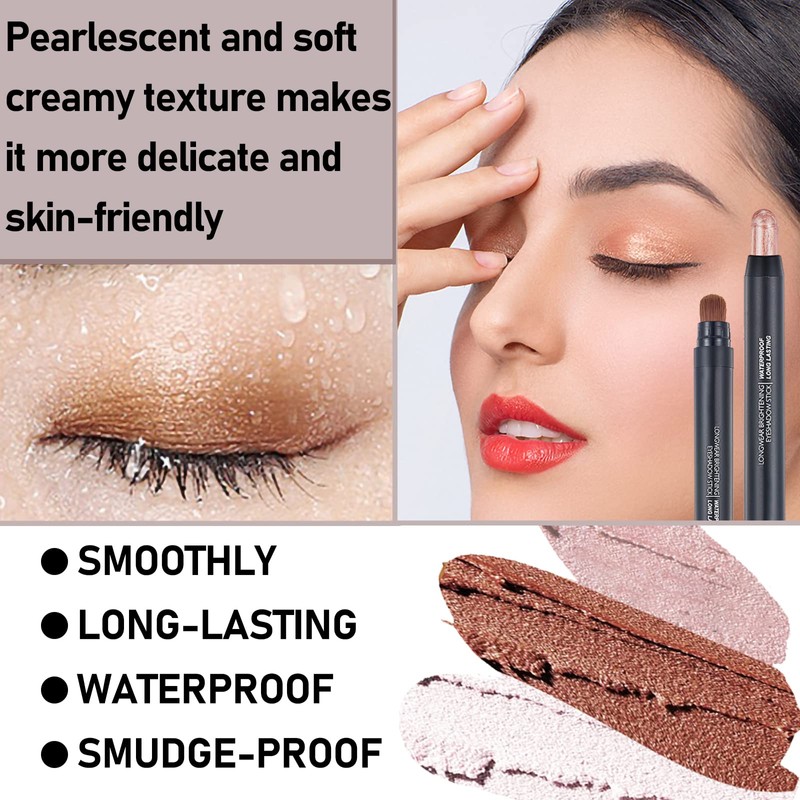 Prreal 6 Color Eyeshadow Stick, 2 in 1 Dual End