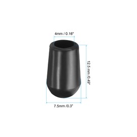 PATIKIL Kitchen Sink Rack Feet, 50 Pack 4mm ID x 7.5mm OD Plastic Sink Protective Replacement Feet Wire Bumpers Protector for Sink Rack Grid, Black