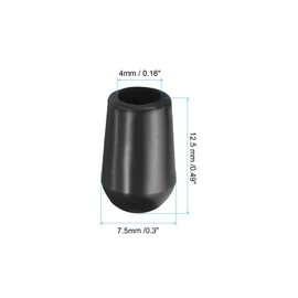 PATIKIL Kitchen Sink Rack Feet, 50 Pack 4mm ID x 7.5mm OD Plastic Sink Protective Replacement Feet Wire Bumpers Protector for Sink Rack Grid, Black