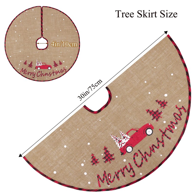 N&T NIETING Christmas Tree Skirt, 30 Inches Burlap Tree Skirt