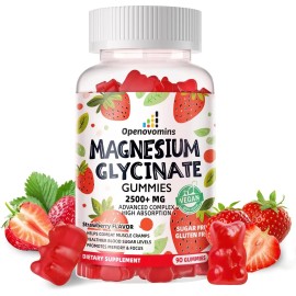 Openovomins Magnesium Glycinate Gummies 2500mg - Sugar Free Magnesium Potassium Supplement -