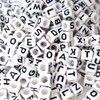 300 Pieces 10x10mm Big Large White Cube Acrylic Alphabet Letter