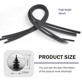 Zikefest 2PCS Wiper Blade Refill, 28 inch Windscreen Wiper Rubber Strips, DIY Replacement Windshield Wipers, Frameless Boneless Insert Silicone Strips, Universal for Car, Truck, SUV