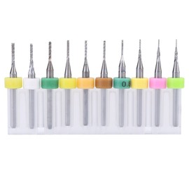 1/8 Inch End Mill Engraving Bits, 10 Pieces Carbide Cutter Tool for PCB CNC SMT 0.5/0.6/0.7/0.8/0.9/1.0/1.1/1.2/1.3/1.4 mm