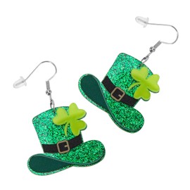 FOMIYES 1 Pair Patrick's Day Clover Dangle Earrings for Women Stylish Shamrock Ear Pendants for Celebrations Birthdays and Special Occasions Design