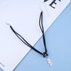 Inilbran Boho Velvet Choker Necklace Black Suede Cord Necklace Silver