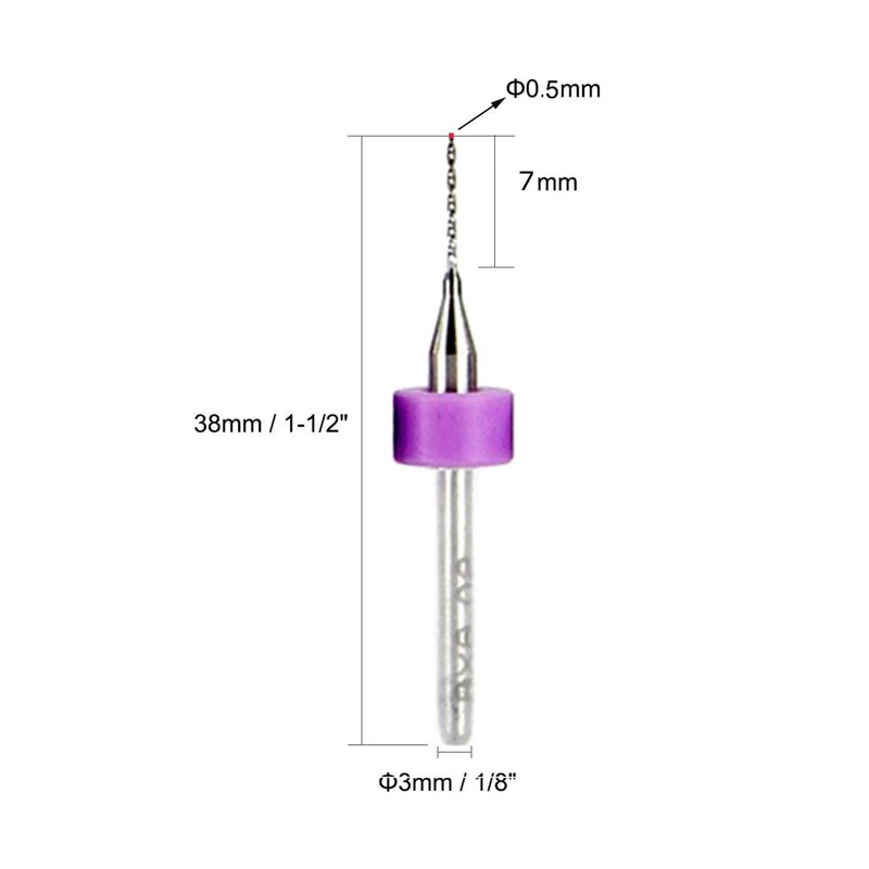 TOP-VIGOR 0.5mm Micro Drill Bit, Purple PCB Drill Bits with