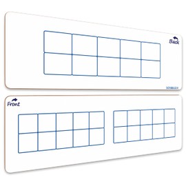 SCRIBBLEDO Dry Erase Ten Frame Board - 4" x 12" Double Sided Dry Erase Boards for Kids to Visualize and Practice Base 10 Number Concepts - Math Practice Board for Home School and Classroom