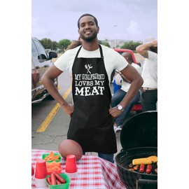 Freedomtees My Girlfriend Loves My Meat Funny Kitchen BBQ Apron Father's Day Gift