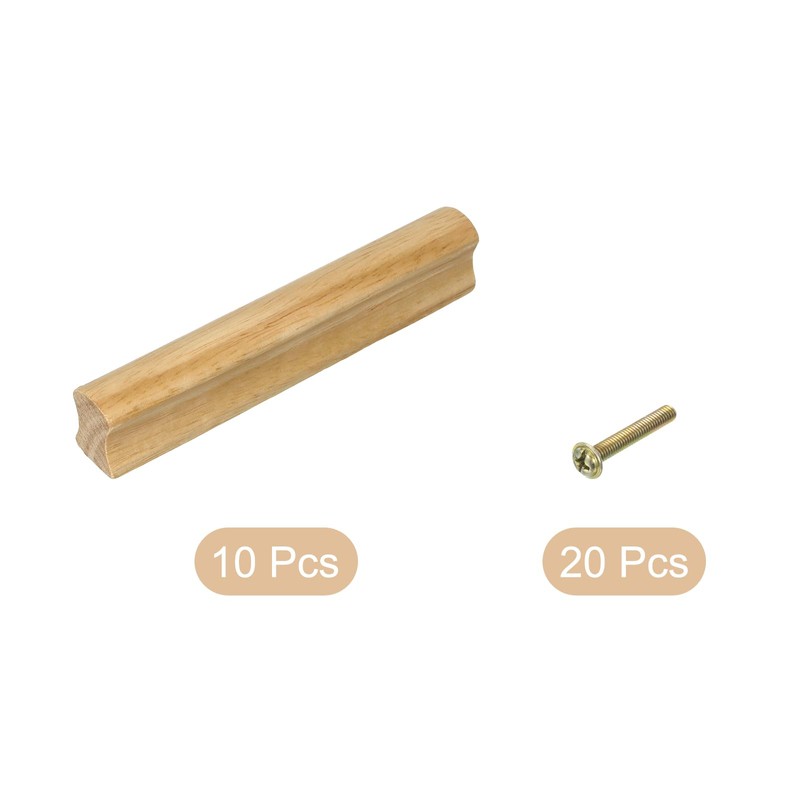 sourcing map 10Pcs Wood Drawer Pulls Handles with Screws Set