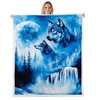 Feelyou Wolf Fleece Throw Blanket Baby 30"x40" Animal Mountain Moon