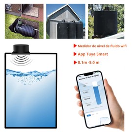 Clicklife Sensor Inteligente Monitoreo de Nivel de Agua WiFi para el Tanque de Agua, Tanque de Riego, Cisterna de Piso indicador automático de Alarma App Tuya Smart Life Smart Home