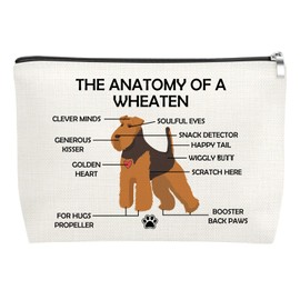 Funny Terrier Dog Lovers Gifts Cosmetic Bag Dog Mom Gifts for Women Dogs Themed Gift for Dogs Owner Teen Girls Veterinary Mom Travel Toiletry Bags Christmas Birthday Gift Makeup Pouch