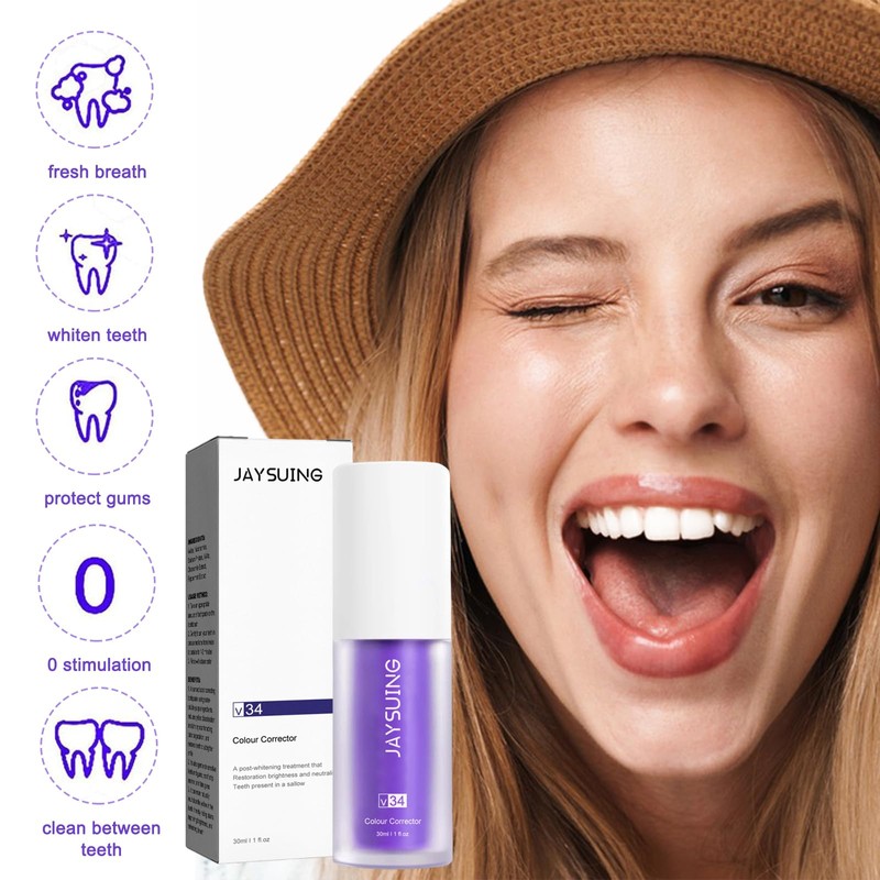 Purple Teeth Whitening Toothpaste, Purple Toothpaste, White Teeth Purple Toothpaste