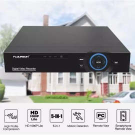 Floureon Smart CCTV DVR 4 CH HD 1080P Digital Video Recorder + 4 BNC cables (No HDD)
