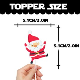 18pcs Glitter Dessert Cupcake Topper Merry Christmas Winter Santa Claus Christmas Tree Theme Decor Supplies Baby Shower Boys Girls Happy Birthday Decorations