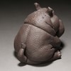 Hippo Figurine Purple Clay Ceramic Tea Pet Sculpture Hippo Statue