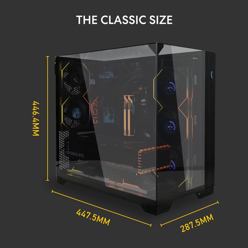 Lian Li O11 Vision Compact Black-Steel-Tempered Glass ATX Mid Tower