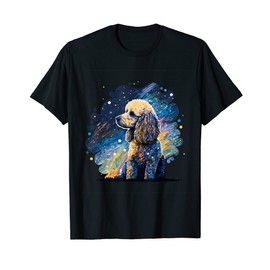 Poodle Starry Night Van Gogh Poodle Mom Dad Owner T-Shirt