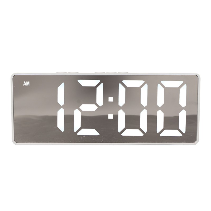 Digital Alarm Clock Temperature Display LED Mirror Electronic Clocks for